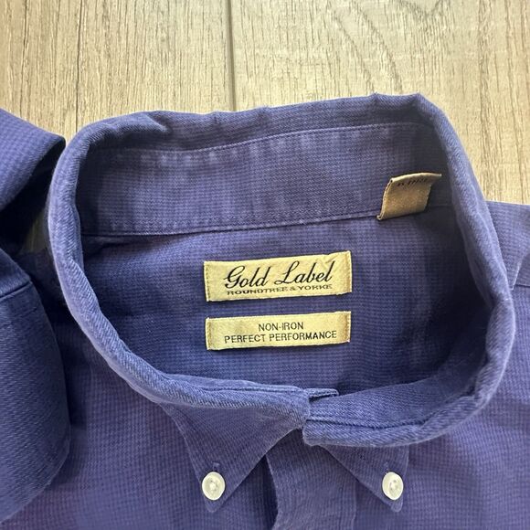 Roundtree & Yorke Gold Label Shirt Mens Large Non Iron Perfect Performance - Picture 4 of 7
